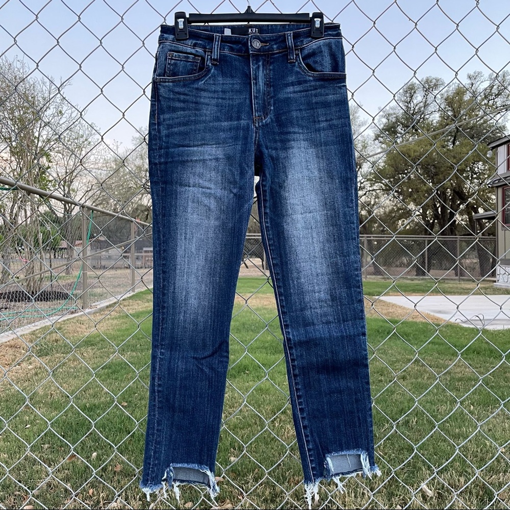 Kut From The Kloth Reese High Rise Straight Leg Ankle Jean Size 0